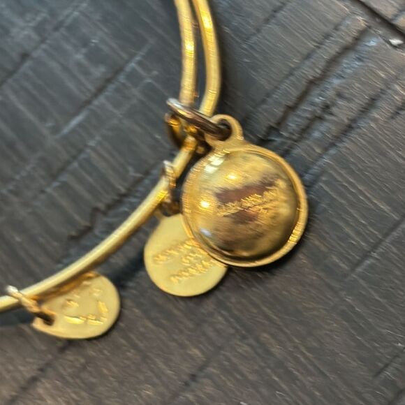 ALEX AND ANI BIRTHSTONE April Crystal CHARM BANGLE GOLD TONE Adjustable - Picture 5 of 6